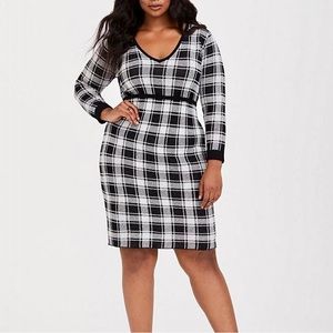 Torrid Black and White Plaid Mini Dress